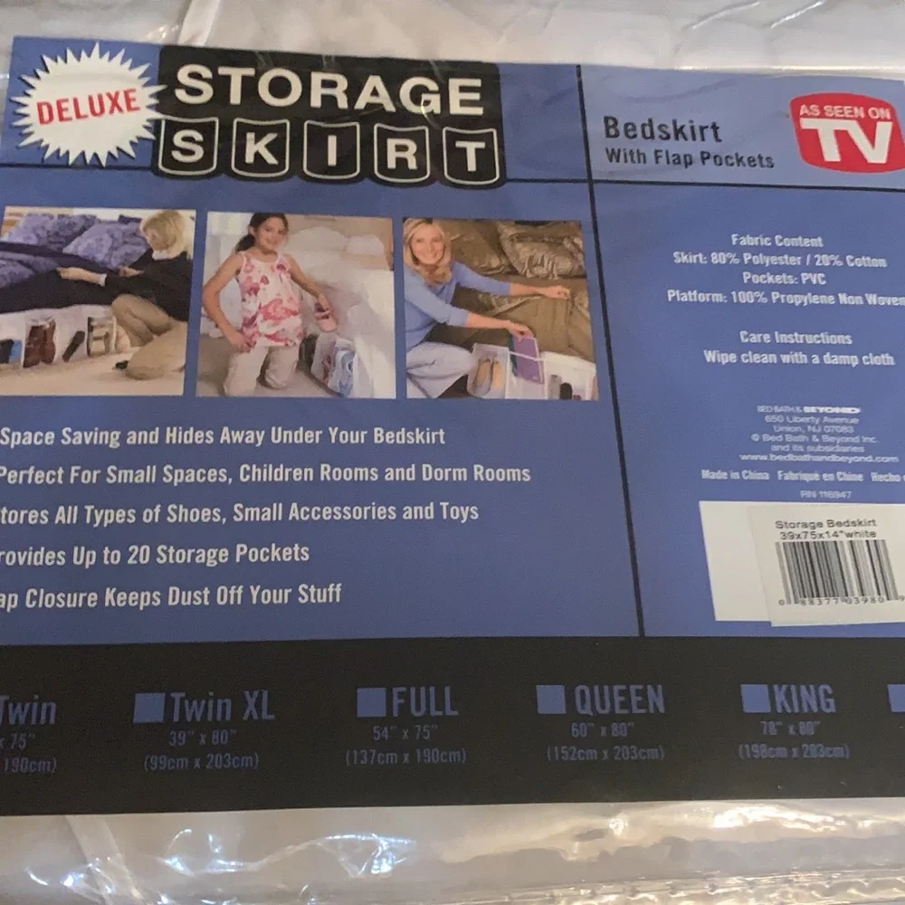 “As seen on TV” Deluxe storage skirt Bedskirt with flap pockets Organizer‎